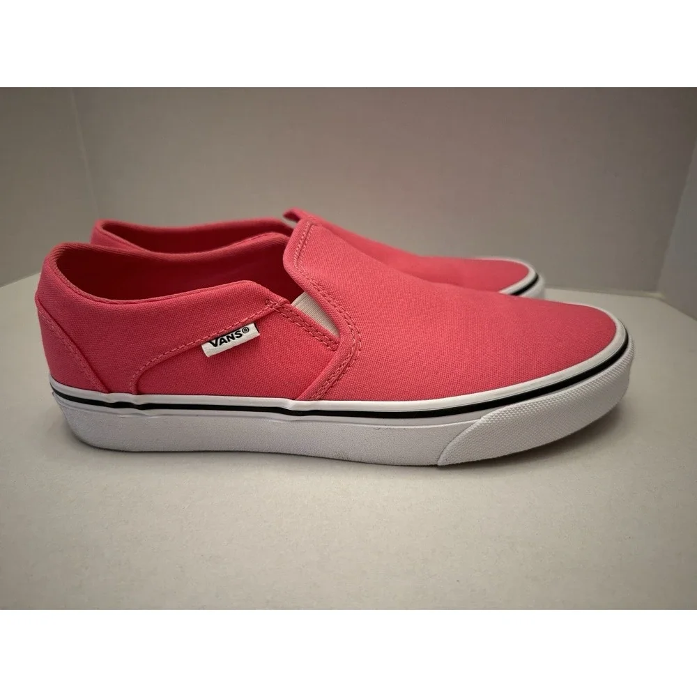 Vans Slip‎ On Pink Honeysuckle Asher Sneakers Women's Size 8